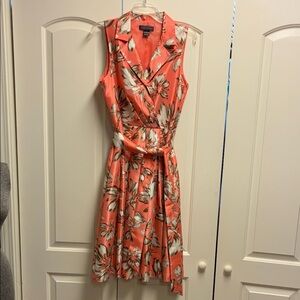 Jessica Howard Coral Floral Midi Dress